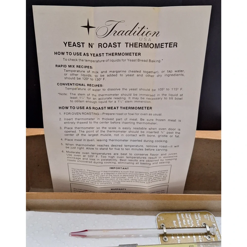 Set of 2 Vintage Taylor TCA Thermometers, Roast Meat and Candy Making